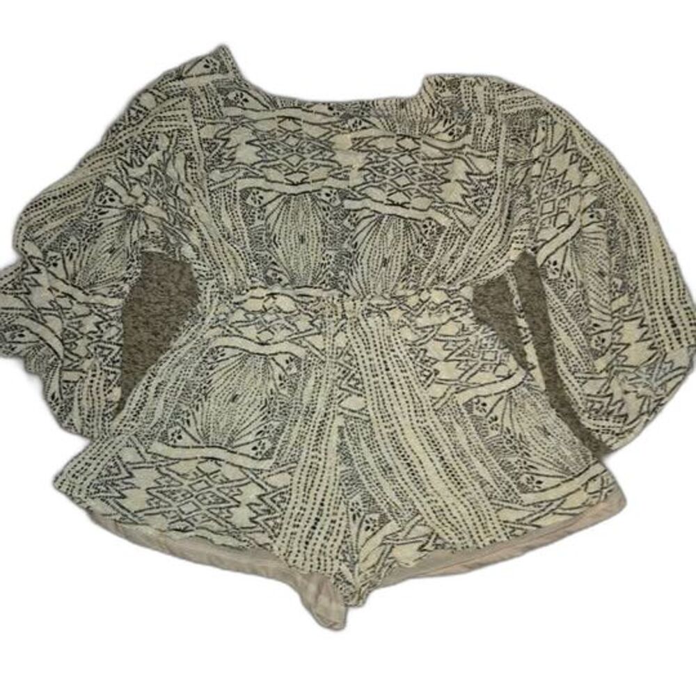 AKIRA black white patterned romper L